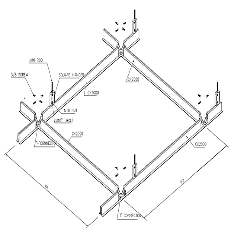 CK2000 Heavy Duty Walkable Ceiling Grid System | MayAir Malaysia