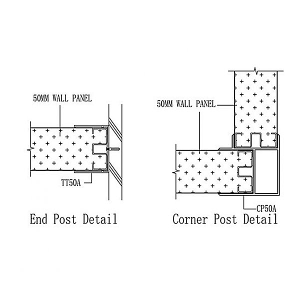 B50 STUD-LESS WALL PANEL SYSTEM Corner & End Post Joint