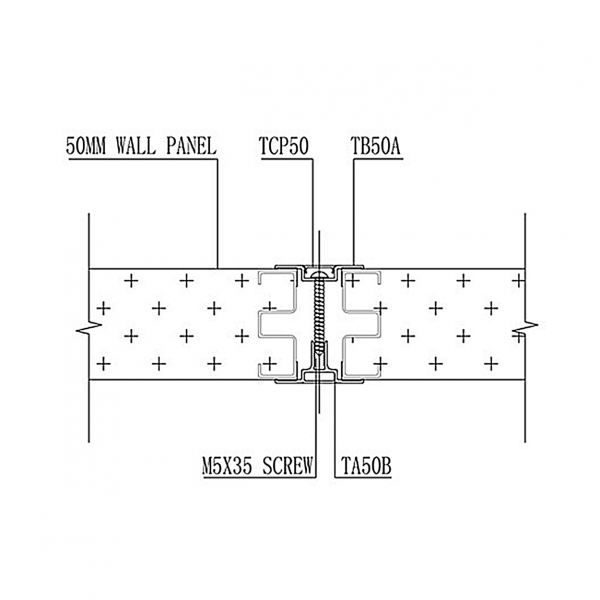 B50 STUD-LESS WALL PANEL SYSTEM Intermediate Batten & Capping Joint