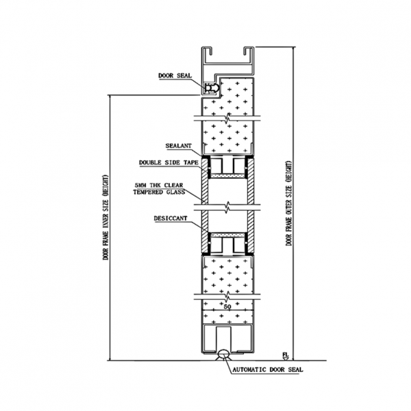 Pharmaceutical DL2 Door System Type DL2 Section Drawing
